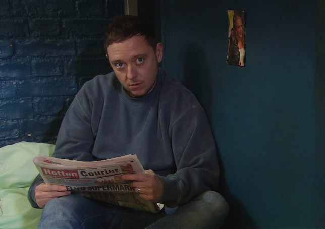 Matty Barton sits in his jail cell in Emmerdale