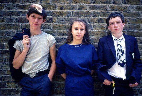 Steven Banks, Jackie Wright and 'Zammo' Maguire in series eight of the school drama 'Grange Hill'. 