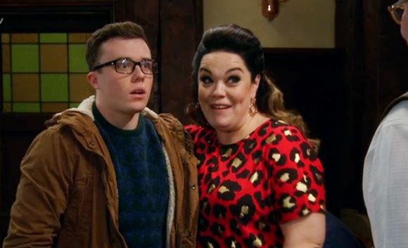Lisa Riley, who plays Bradley's character Vinny's onscreen mum Mandy Dingle, was quick to send her congratulations