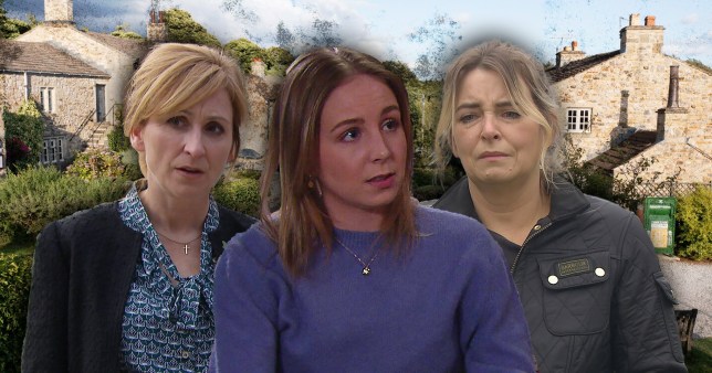 Laurel Thomas, Belle Dingle and Charity Dingle in Emmerdale 
