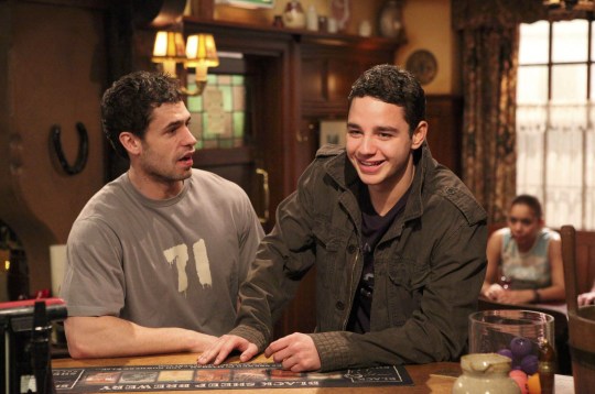 Andy and Adam enjoy a laugh in The Woolpack in Emmerdale