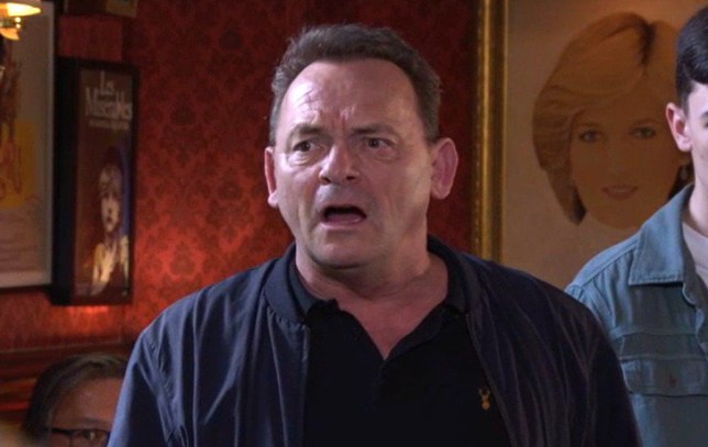 Billy Mitchell looking shocked in the Vic in EastEnders